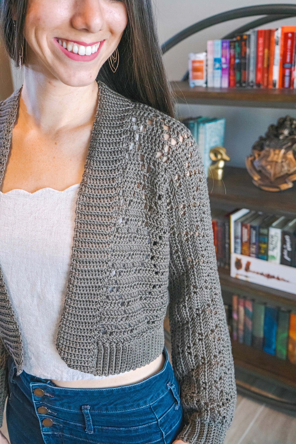 CROCHET PATTERN + VIDEO Diamond Crochet Cardigan, xs to 5x sizes, Open Front Cardigan, Crocheted Flat, Video Tutorial & Charts