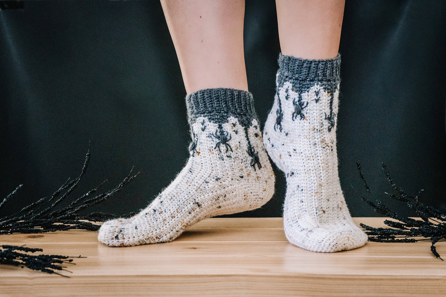 CROCHET PATTERN + VIDEO Creepy Crawly Spider Crochet Sock Pattern, Easy to follow crochet pattern with video, footwear fashion, intermediate