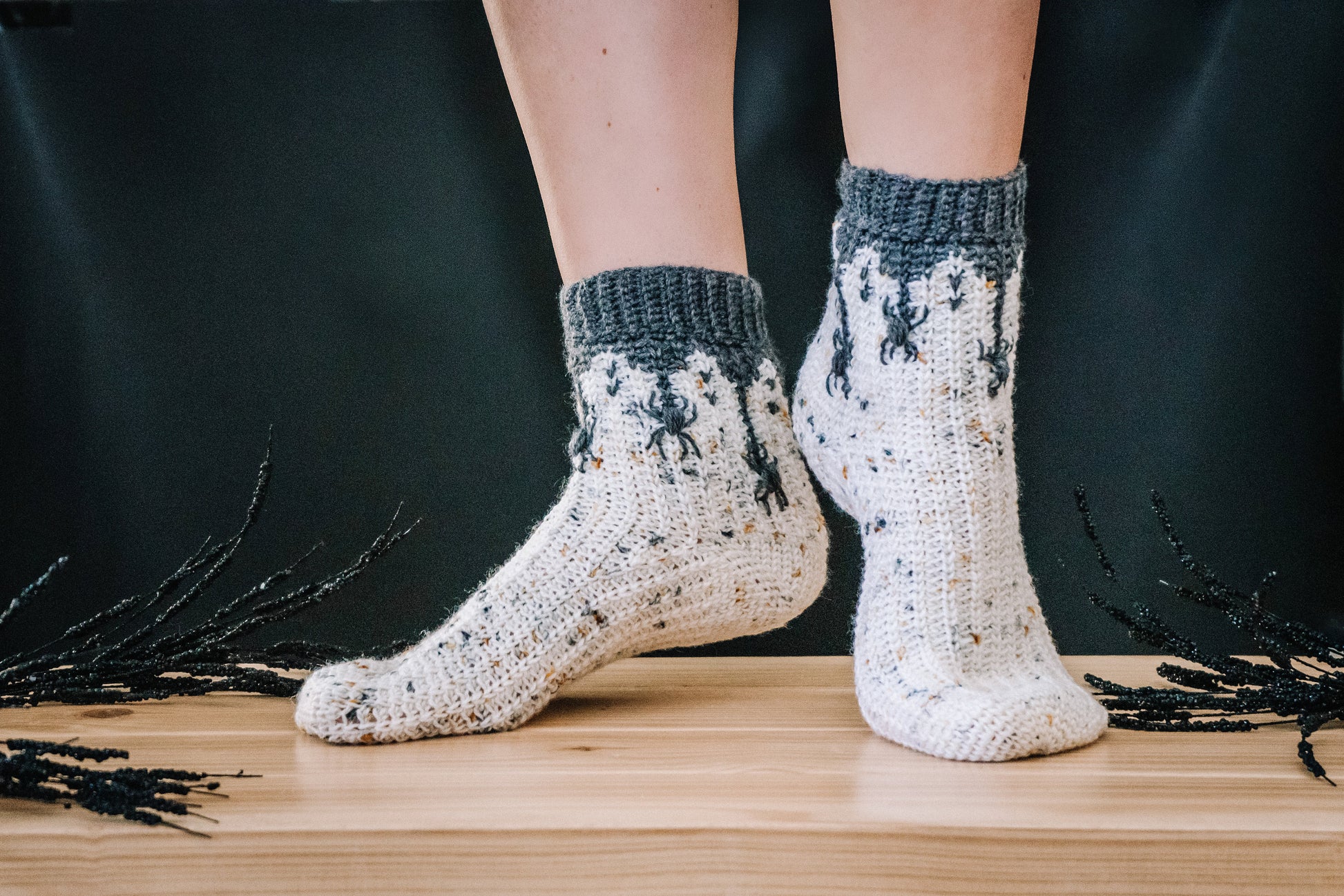 CROCHET PATTERN + VIDEO Creepy Crawly Spider Crochet Sock Pattern, Easy to follow crochet pattern with video, footwear fashion, intermediate