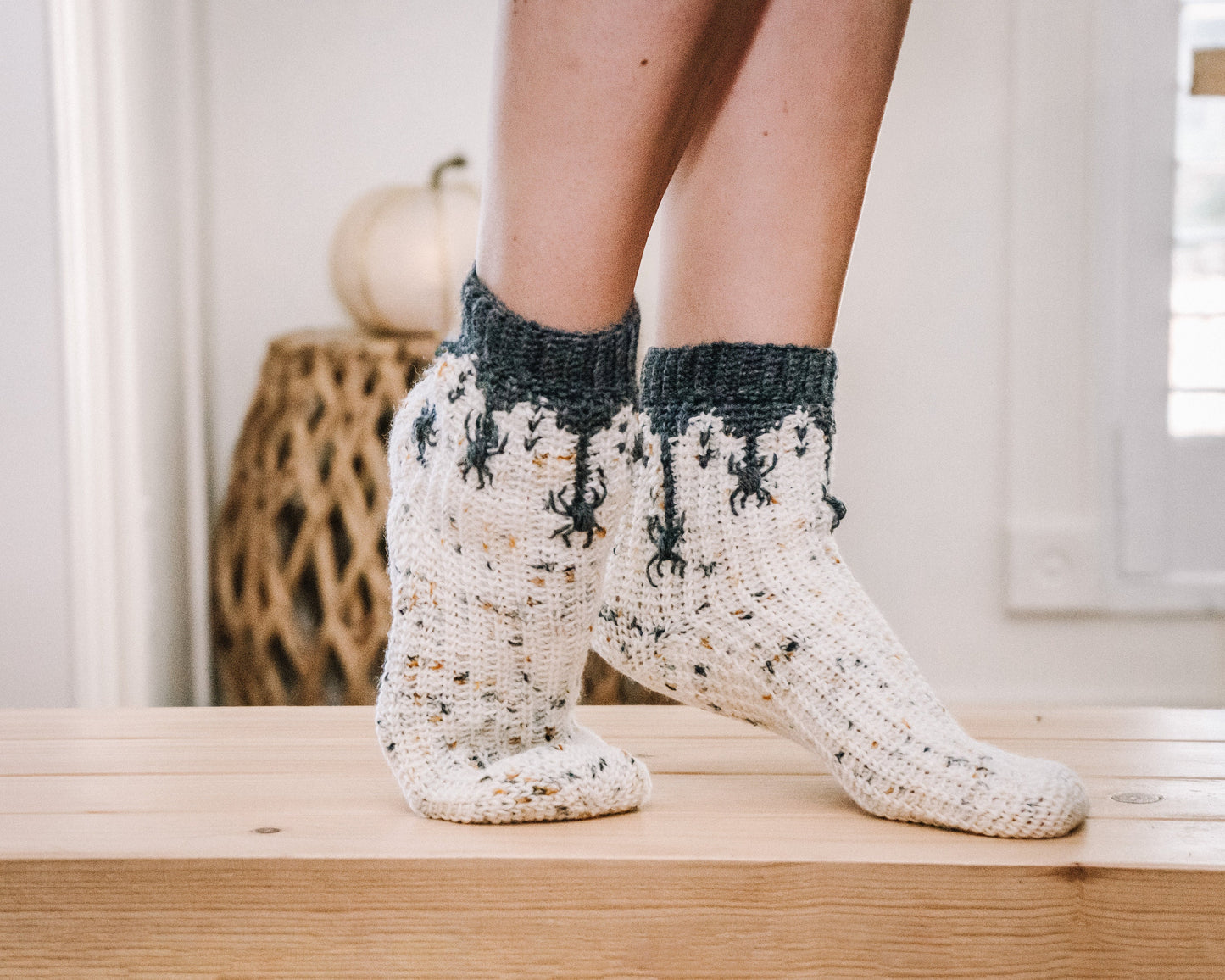 CROCHET PATTERN + VIDEO Creepy Crawly Spider Crochet Sock Pattern, Easy to follow crochet pattern with video, footwear fashion, intermediate