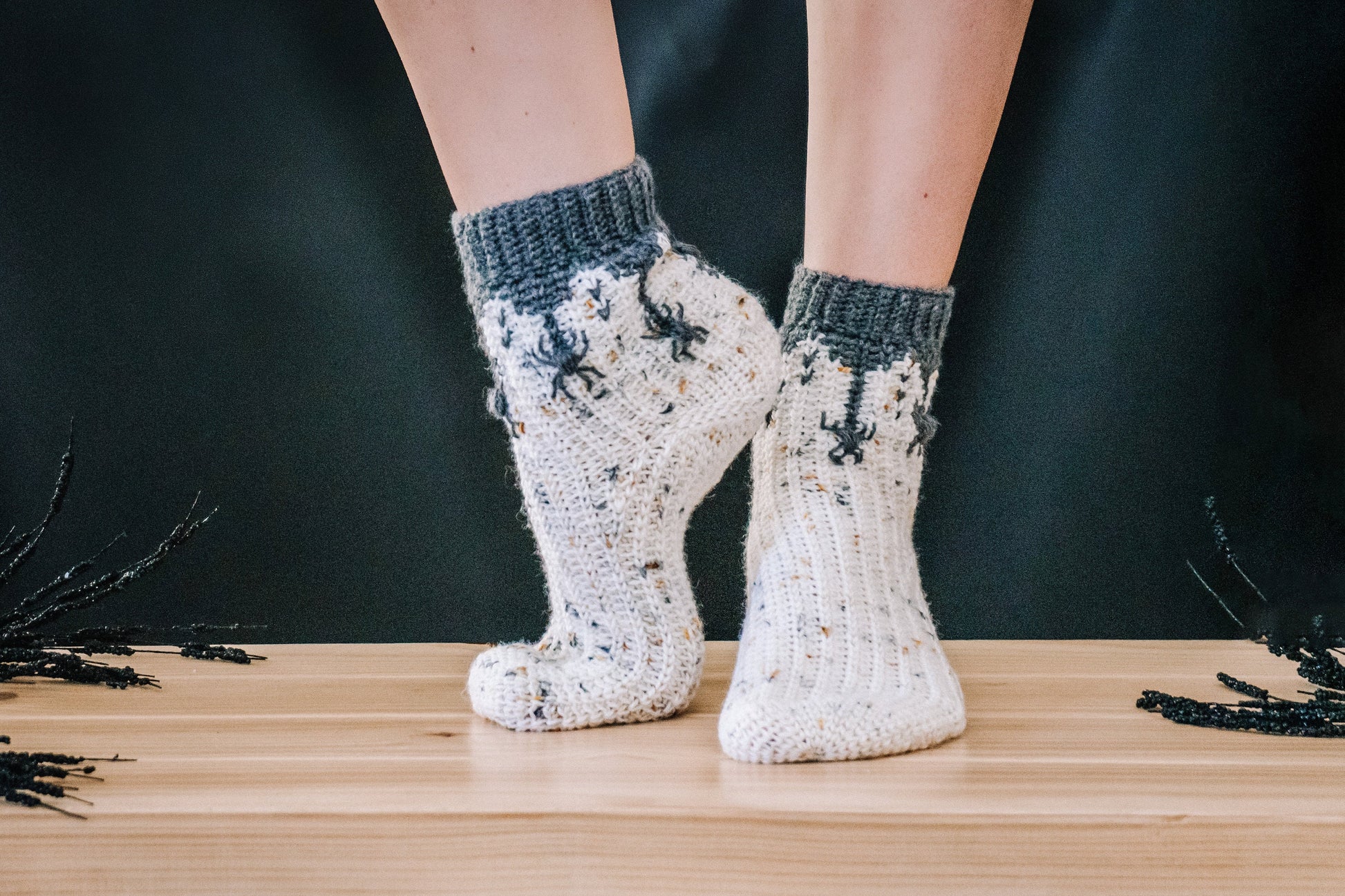 CROCHET PATTERN + VIDEO Creepy Crawly Spider Crochet Sock Pattern, Easy to follow crochet pattern with video, footwear fashion, intermediate