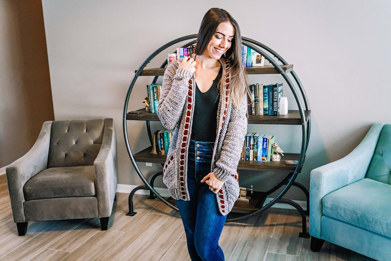 CROCHET PATTERN + VIDEO Cascade Adult Crochet Cardigan, Size Inclusive xs to 5X, Fall & Winter Fashion Wear, Hooded and Pocket Options
