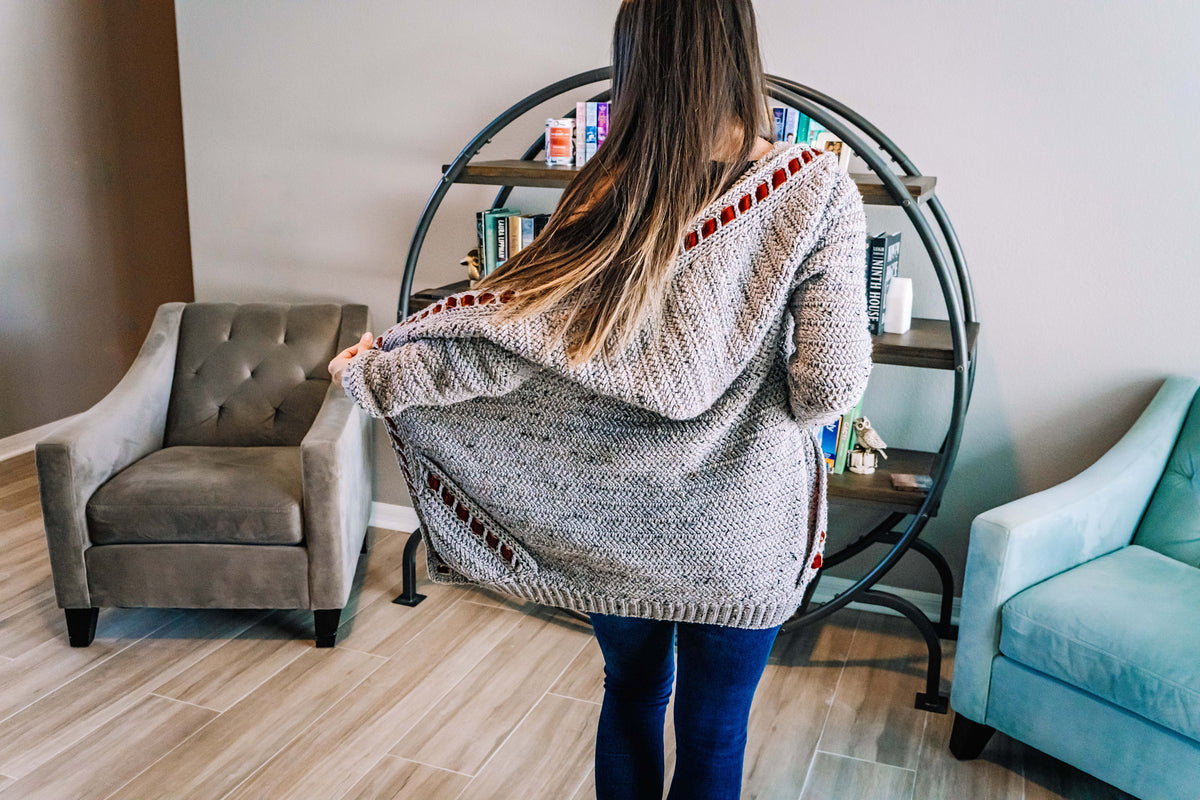 CROCHET PATTERN + VIDEO Cascade Adult Crochet Cardigan, Size Inclusive xs to 5X, Fall & Winter Fashion Wear, Hooded and Pocket Options