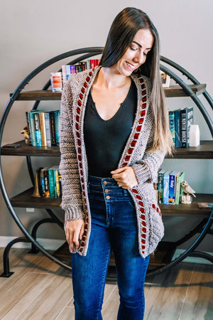 CROCHET PATTERN + VIDEO Cascade Adult Crochet Cardigan, Size Inclusive xs to 5X, Fall & Winter Fashion Wear, Hooded and Pocket Options