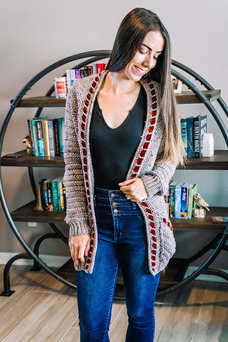 CROCHET PATTERN + VIDEO Cascade Adult Crochet Cardigan, Size Inclusive xs to 5X, Fall & Winter Fashion Wear, Hooded and Pocket Options