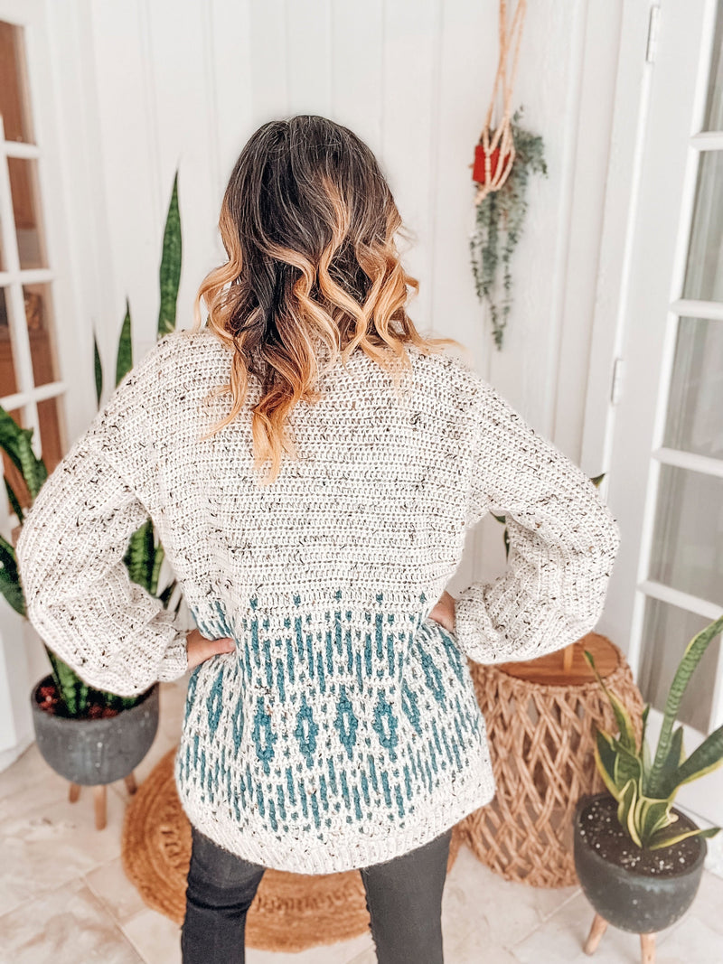 CROCHET PATTERN + VIDEO Learn to Crochet an Incredible Cardigan Using the Mosaic Crochet Technique, Women's Crochet Cardigan Cozy