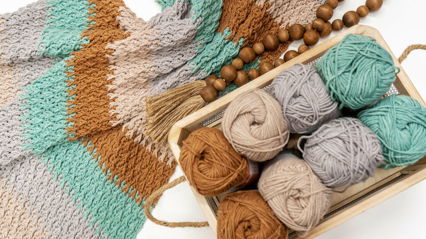 CROCHET PATTERN + VIDEO Alpine Stitch Crochet Blanket Pattern in 18 sizes! This beautiful blanket has chart and video tutorial.