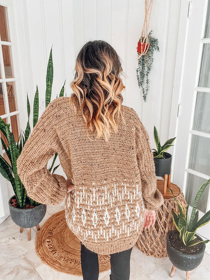 CROCHET PATTERN + VIDEO Learn to Crochet an Incredible Cardigan Using the Mosaic Crochet Technique, Women's Crochet Cardigan Cozy