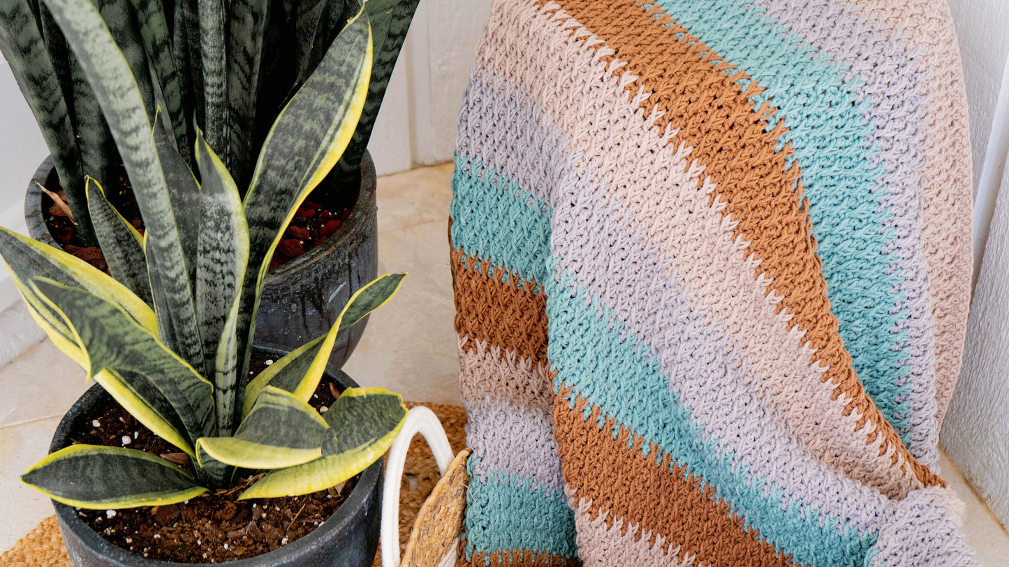 CROCHET PATTERN + VIDEO Alpine Stitch Crochet Blanket Pattern in 18 sizes! This beautiful blanket has chart and video tutorial.