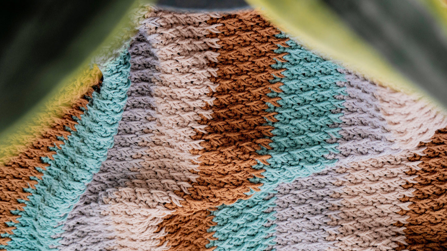 CROCHET PATTERN + VIDEO Alpine Stitch Crochet Blanket Pattern in 18 sizes! This beautiful blanket has chart and video tutorial.