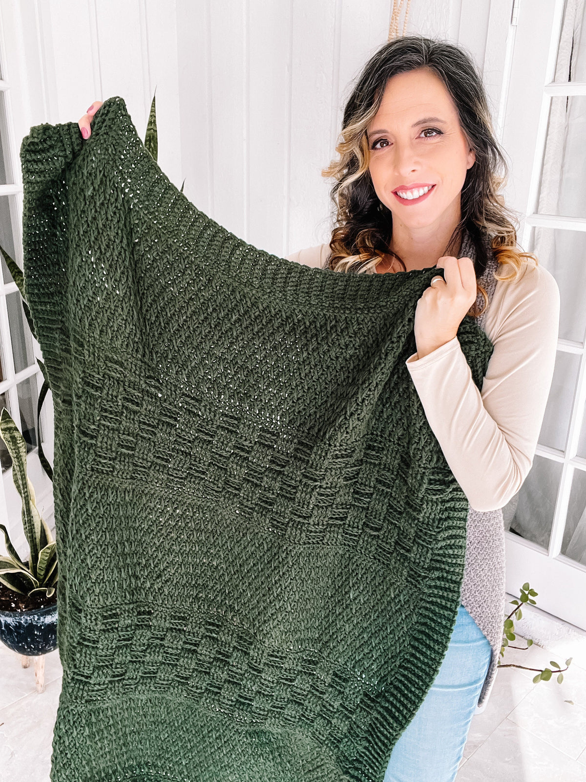 CROCHET PATTERN + VIDEO Totally Textured Crochet Blanket Pattern, Instant Pdf Download, 16 Size Options with Video Tutorial