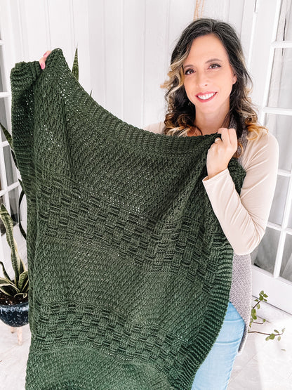 CROCHET PATTERN + VIDEO Totally Textured Crochet Blanket Pattern, Instant Pdf Download, 16 Size Options with Video Tutorial