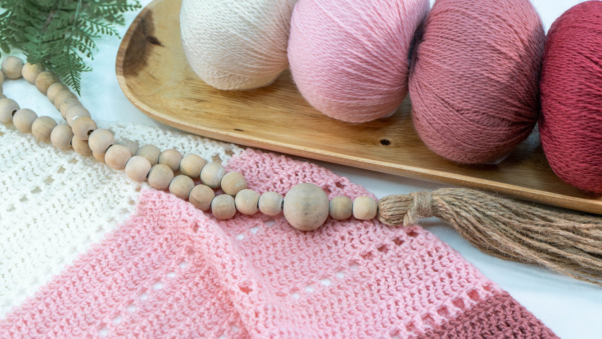 CROCHET PATTERN + VIDEO Pretty in Pink Triangle Crochet Pattern + Charts, Beginner Triangle Crochet Shawl