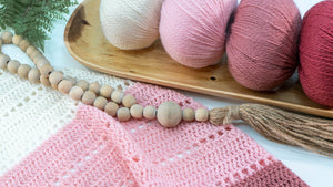 CROCHET PATTERN + VIDEO Pretty in Pink Triangle Crochet Pattern + Charts, Beginner Triangle Crochet Shawl
