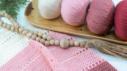 CROCHET PATTERN + VIDEO Pretty in Pink Triangle Crochet Pattern + Charts, Beginner Triangle Crochet Shawl