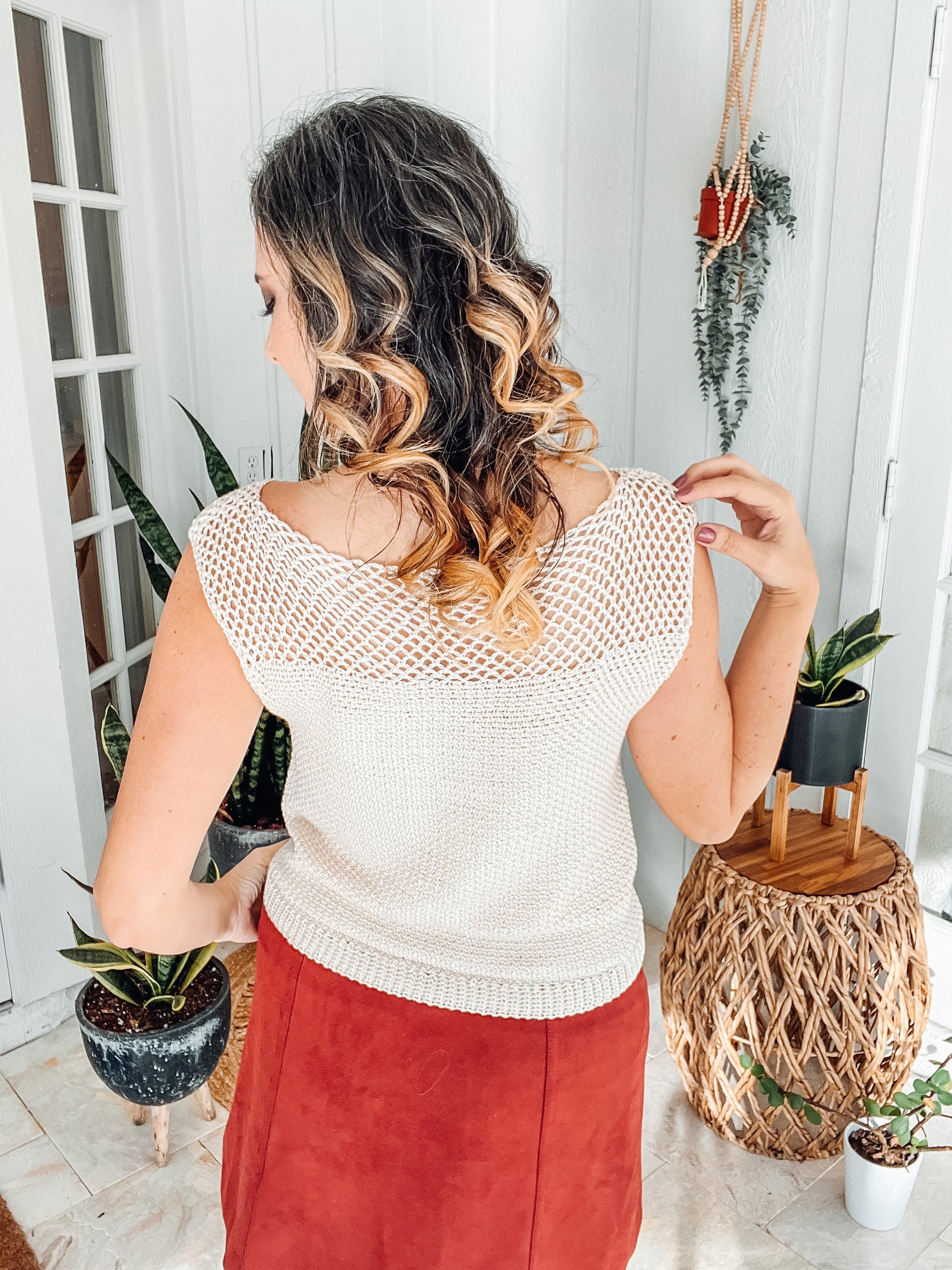 CROCHET PATTERN + VIDEO Summer Beginner Crochet Tank Top Pattern, Instant Download Pdf, Size small-3x, Spring & Summer Womens