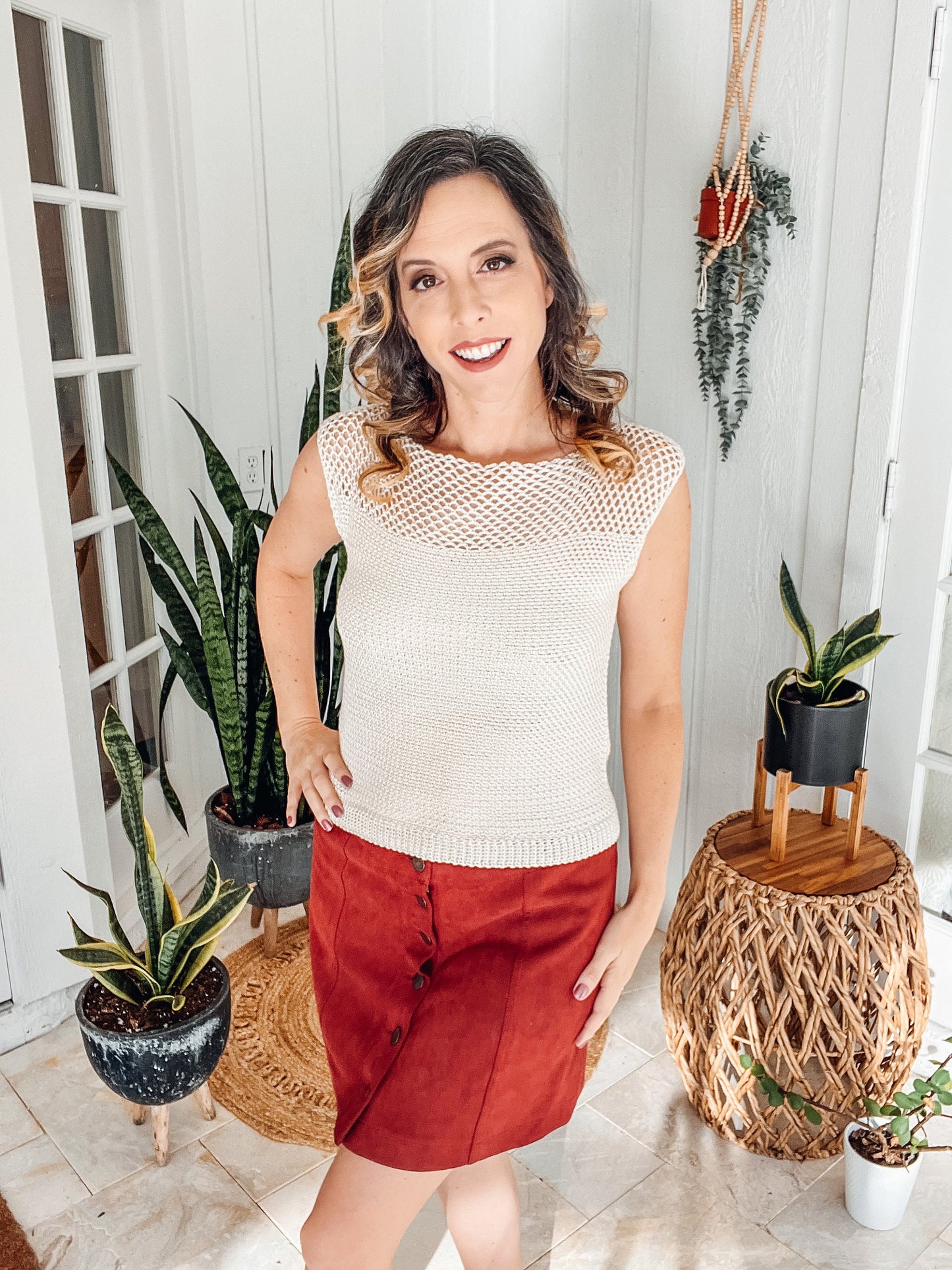 CROCHET PATTERN + VIDEO Summer Beginner Crochet Tank Top Pattern, Instant Download Pdf, Size small-3x, Spring & Summer Womens