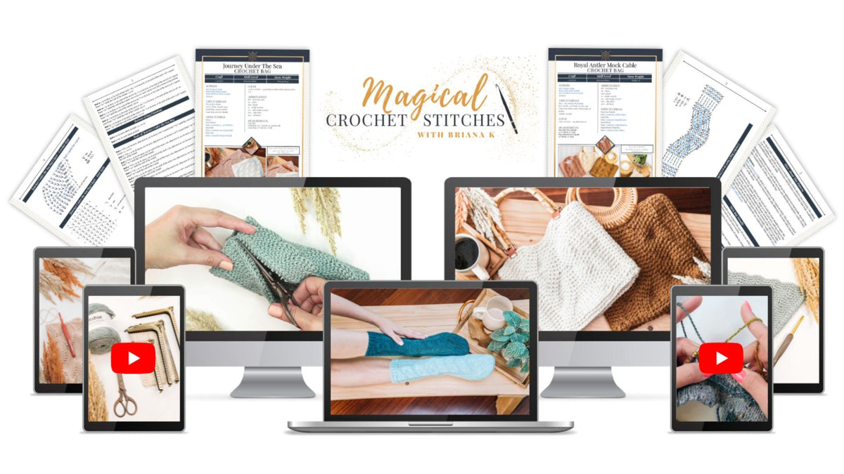 CROCHET PATTERN + VIDEOS Magical Crochet Stitches Course! Create knit-look stitches with video instructions and Bonuses!