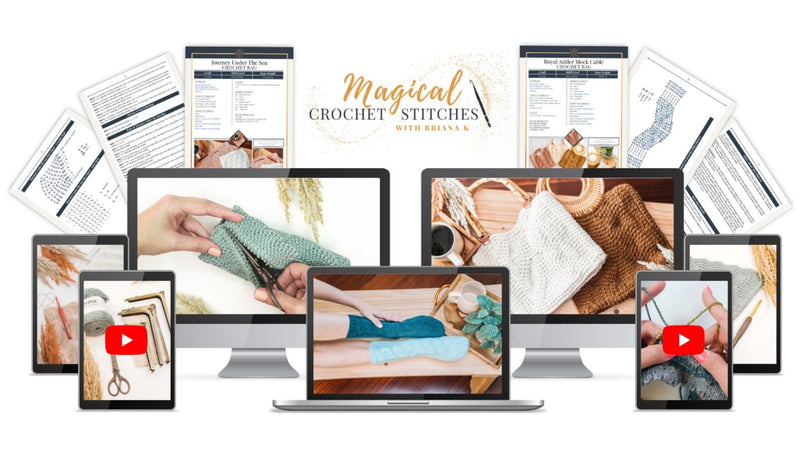 CROCHET PATTERN + VIDEOS Magical Crochet Stitches Course! Create knit-look stitches with video instructions and Bonuses!