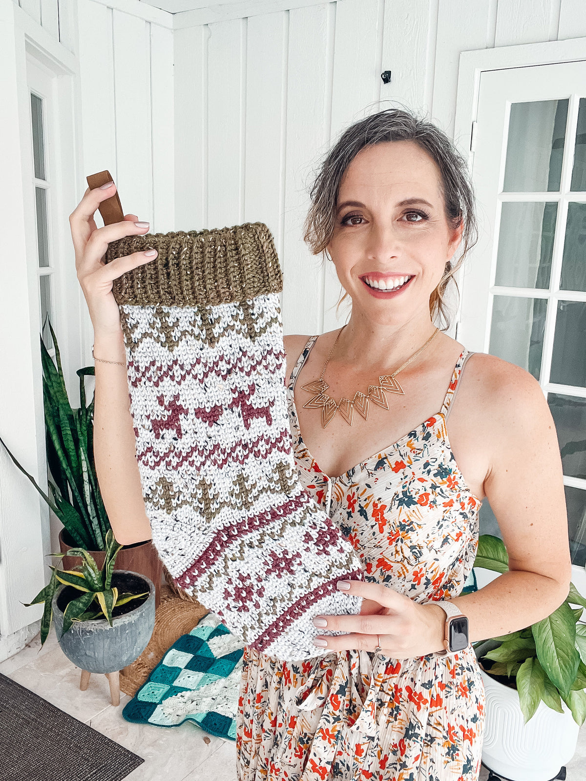 CROCHET PATTERN + VIDEO Create Your Holiday Style Crochet Course, Stocking Charts, Blanket Chart, Crochet Christmas Home Decor