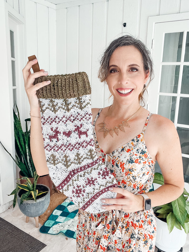 CROCHET PATTERN + VIDEO Create Your Holiday Style Crochet Course, Stocking Charts, Blanket Chart, Crochet Christmas Home Decor