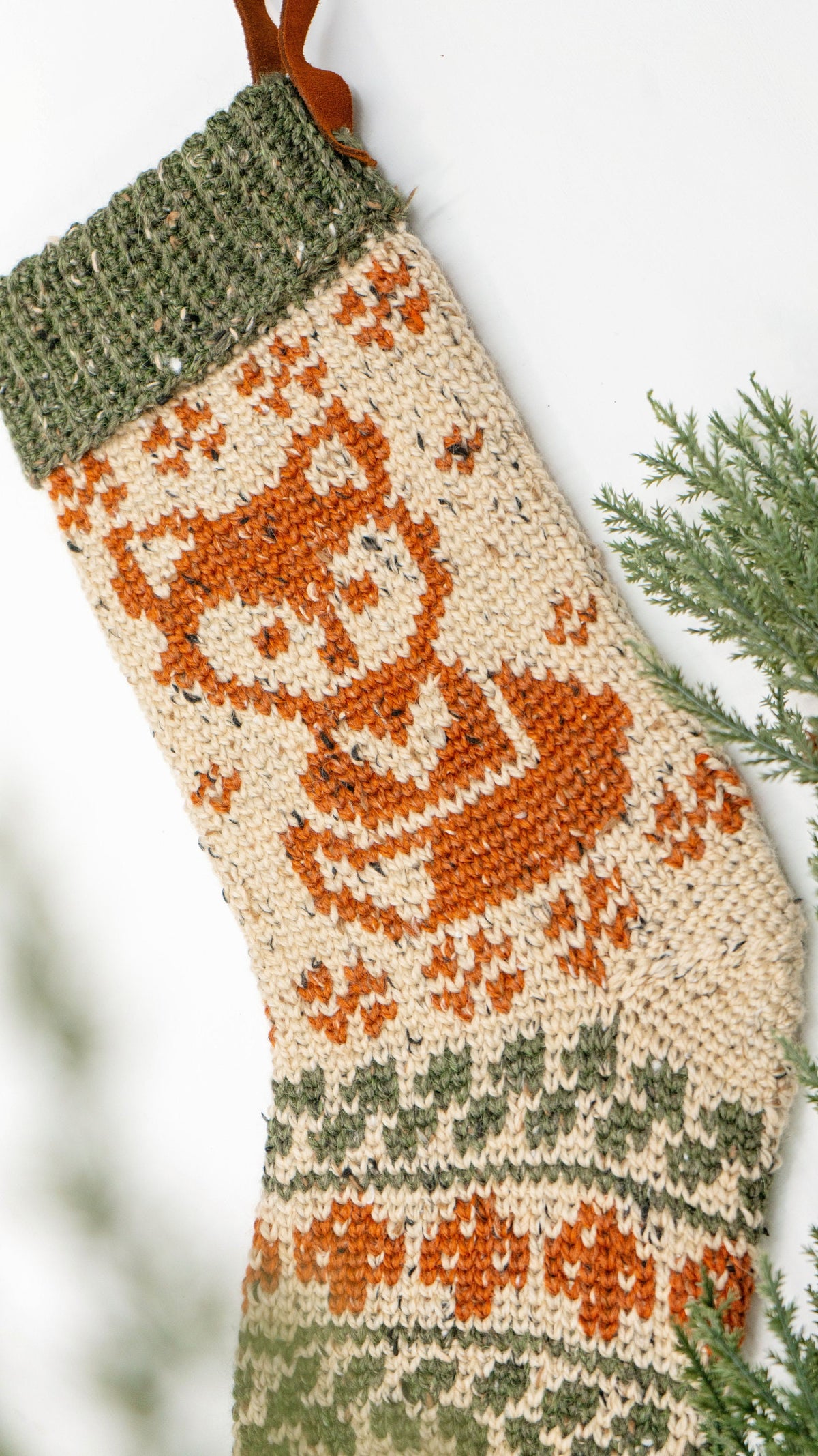 CROCHET PATTERN Woodland Fox Crochet Stocking Pattern, Charts and Video Instruction on Making a Fox Colorwork Stocking. Rustic Stocking