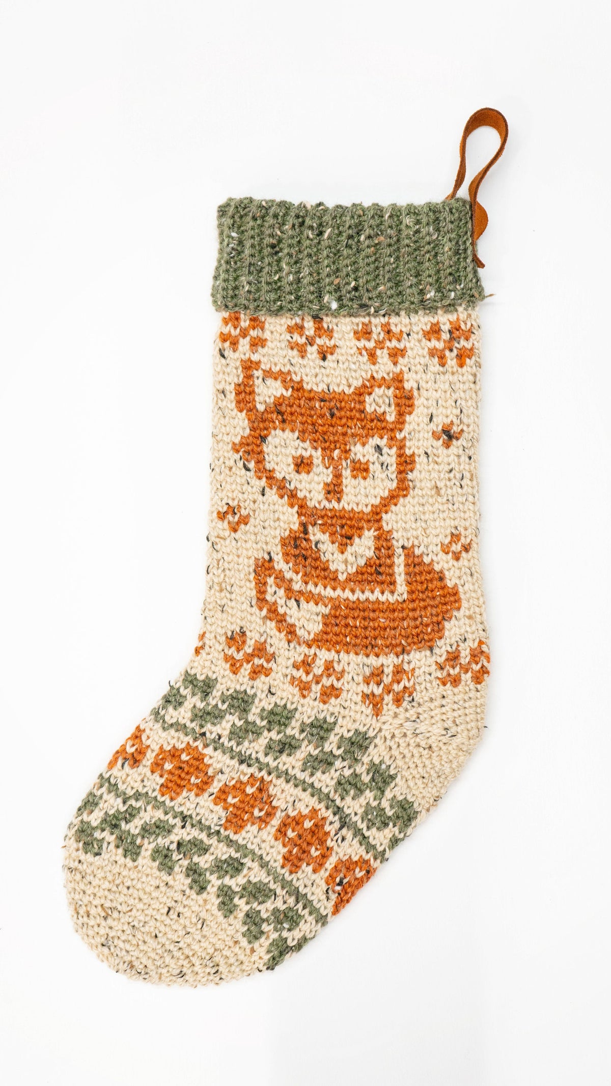 CROCHET PATTERN Woodland Fox Crochet Stocking Pattern, Charts and Video Instruction on Making a Fox Colorwork Stocking. Rustic Stocking