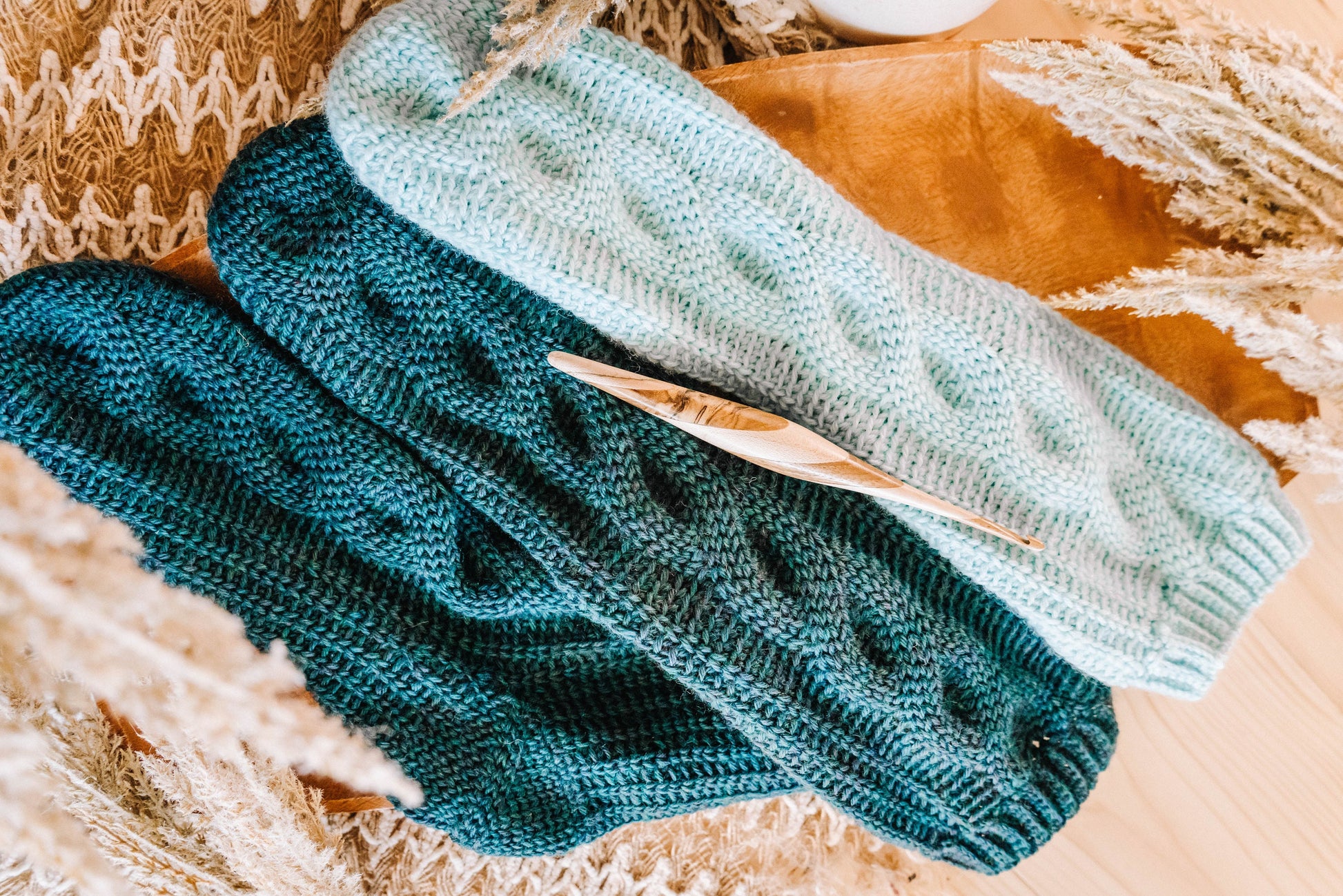 CROCHET PATTERN + VIDEO All Cabled Up In Sunshine Crochet Socks Pattern + Video Tutorial. Learn knit-look Magical Crochet Stitches.