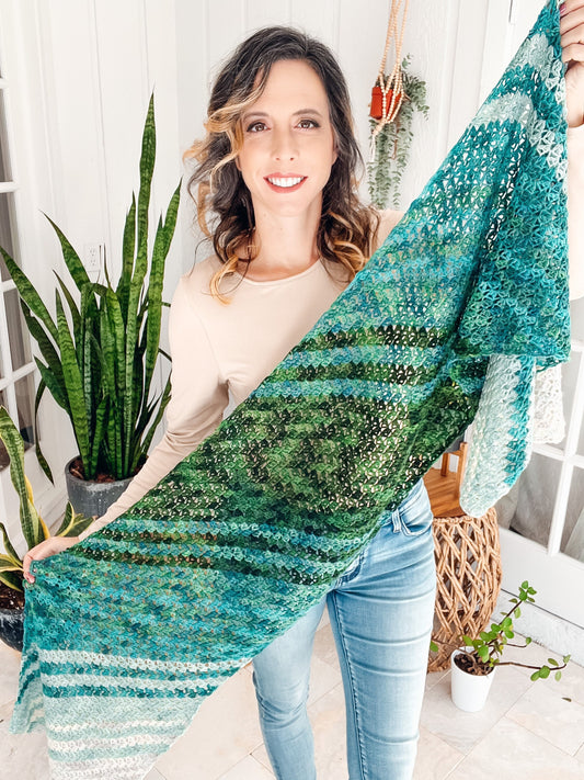 CROCHET PATTERN + VIDEO On The Bias Suzette Shawl - Crochet Pattern Instant Download, One Size Easy Crochet Shawl Pattern Video Tutorial!