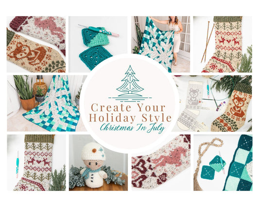 CROCHET PATTERN + VIDEO Create Your Holiday Style Crochet Course, Stocking Charts, Blanket Chart, Crochet Christmas Home Decor