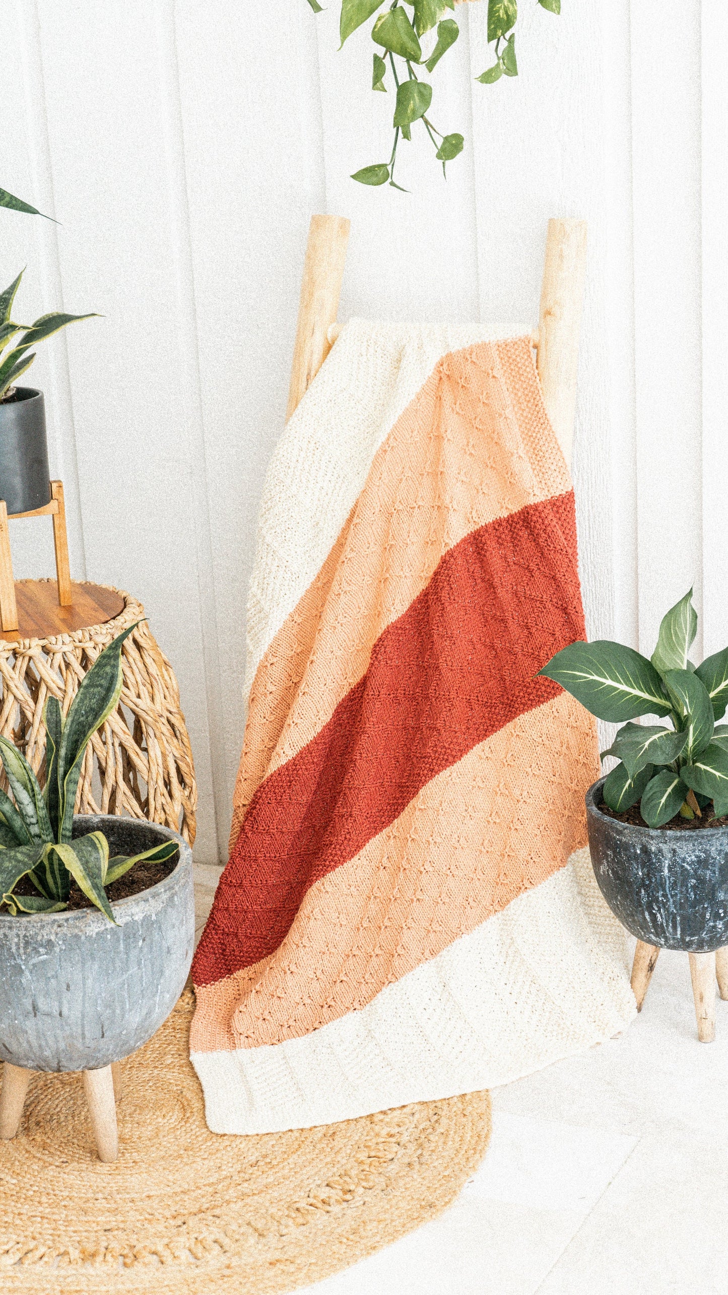 KNIT PATTERN + VIDEO Sampler Textured Knit Blanket, Downloadable Pdf, Learn to Make a Knit Textured Blanket with a Video Tutorial