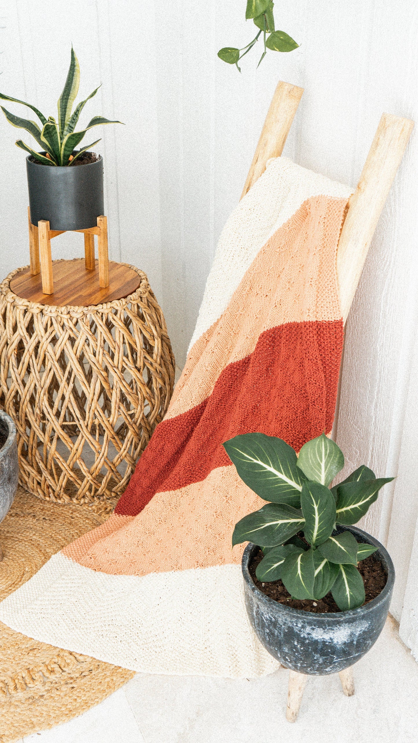 KNIT PATTERN + VIDEO Sampler Textured Knit Blanket, Downloadable Pdf, Learn to Make a Knit Textured Blanket with a Video Tutorial