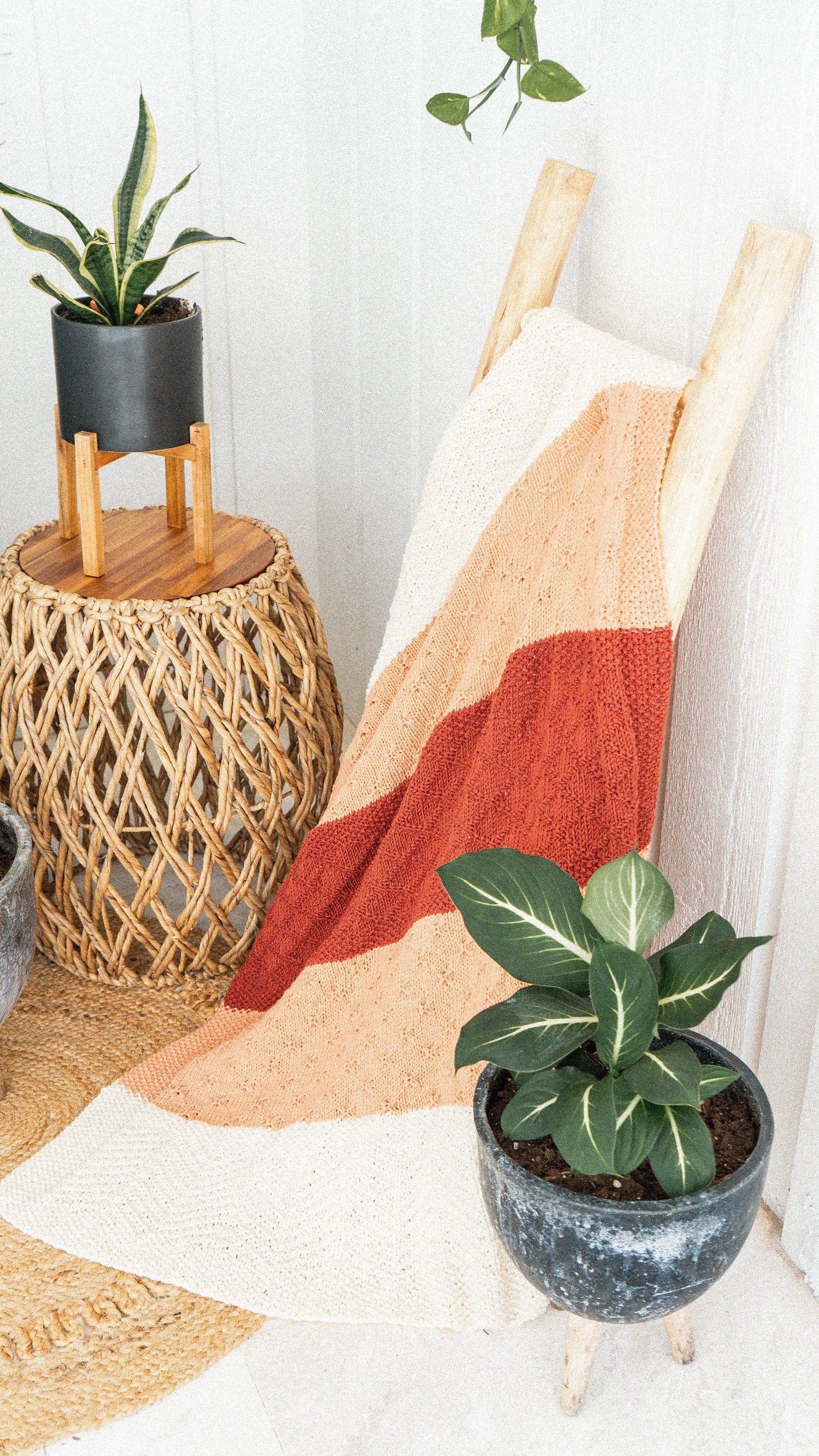 KNIT PATTERN + VIDEO Sampler Textured Knit Blanket, Downloadable Pdf, Learn to Make a Knit Textured Blanket with a Video Tutorial
