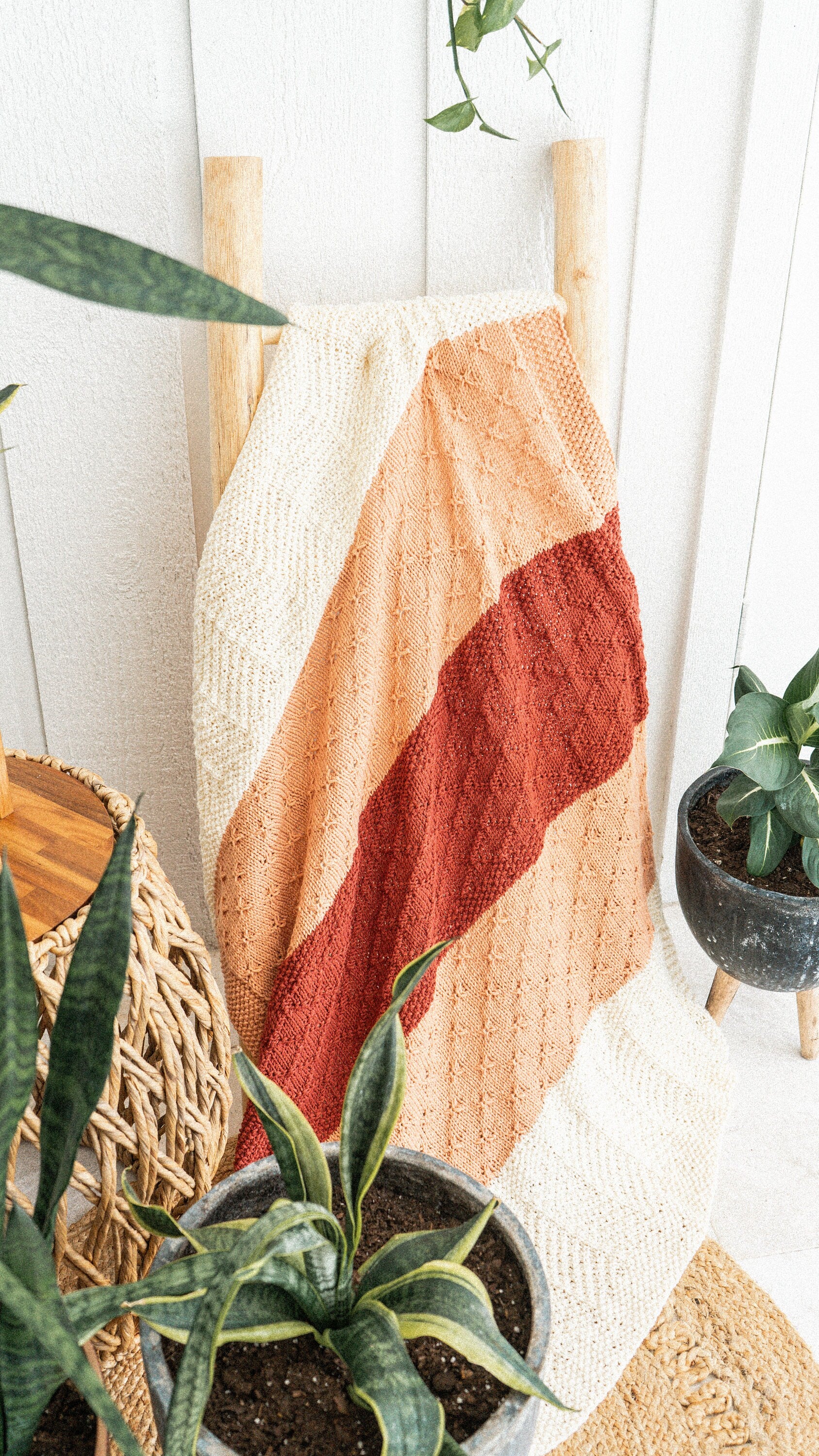 KNIT PATTERN + VIDEO Sampler Textured Knit Blanket, Downloadable Pdf, Learn to Make a Knit Textured Blanket with a Video Tutorial