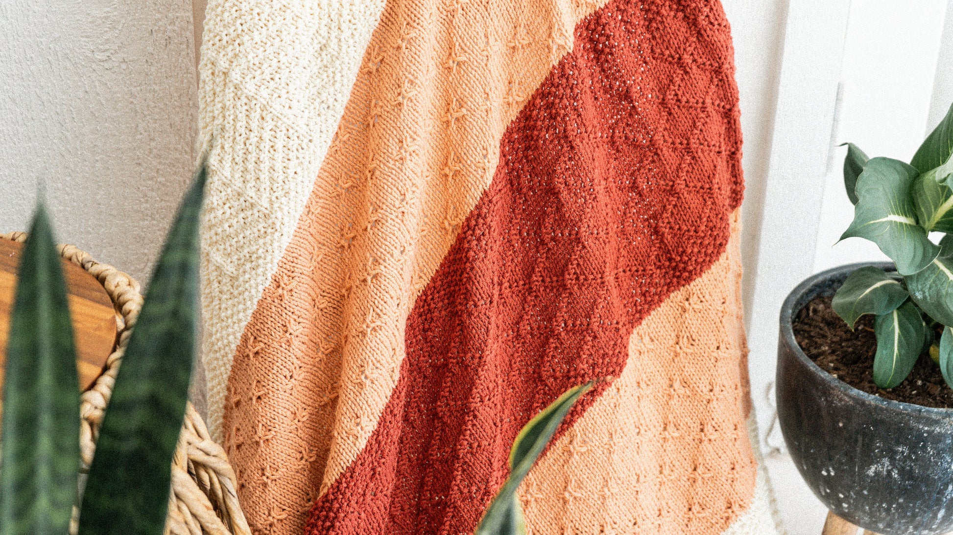 KNIT PATTERN + VIDEO Sampler Textured Knit Blanket, Downloadable Pdf, Learn to Make a Knit Textured Blanket with a Video Tutorial