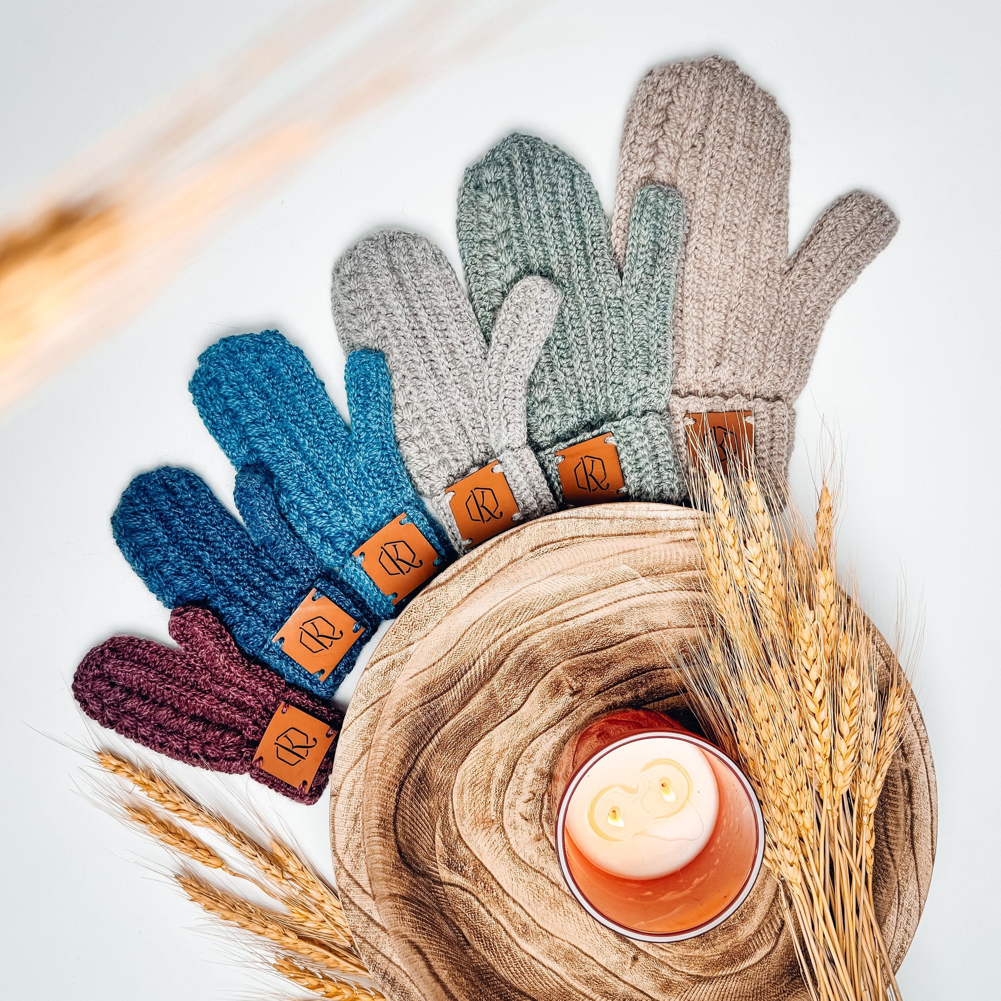 CROCHET PATTERN + VIDEO Autumn Wheat Crochet Mittens in 6 Sizes Newborn to Adult Easy Crochet Pattern & Beginner Friendly - Crocheted Flat