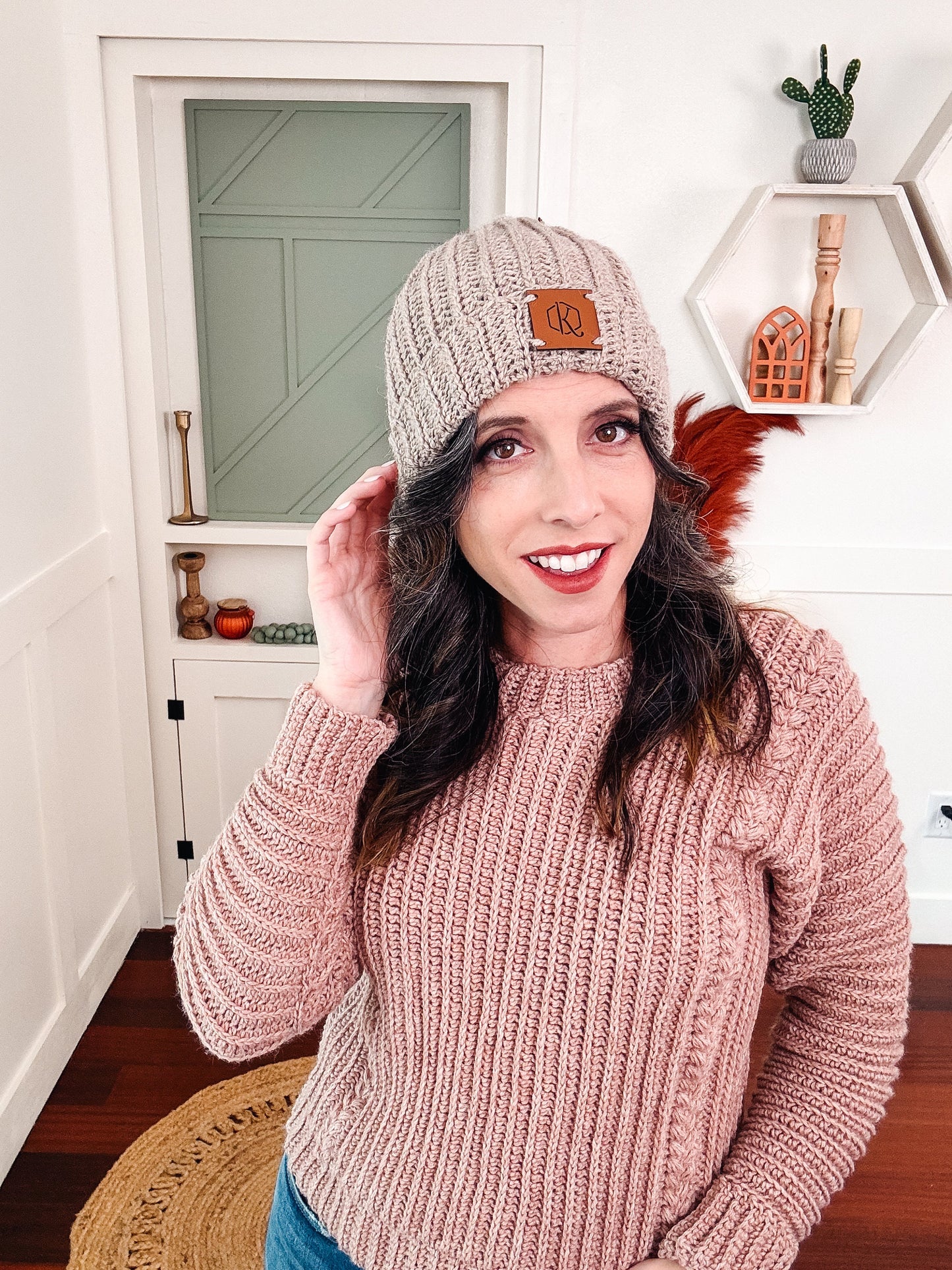 CROCHET PATTERN + VIDEO Autumn Wheat Crochet Hat Beanie in 8 Sizes Newborn to Adult. Easy Pattern & Beginner Friendly, Crocheted Flat