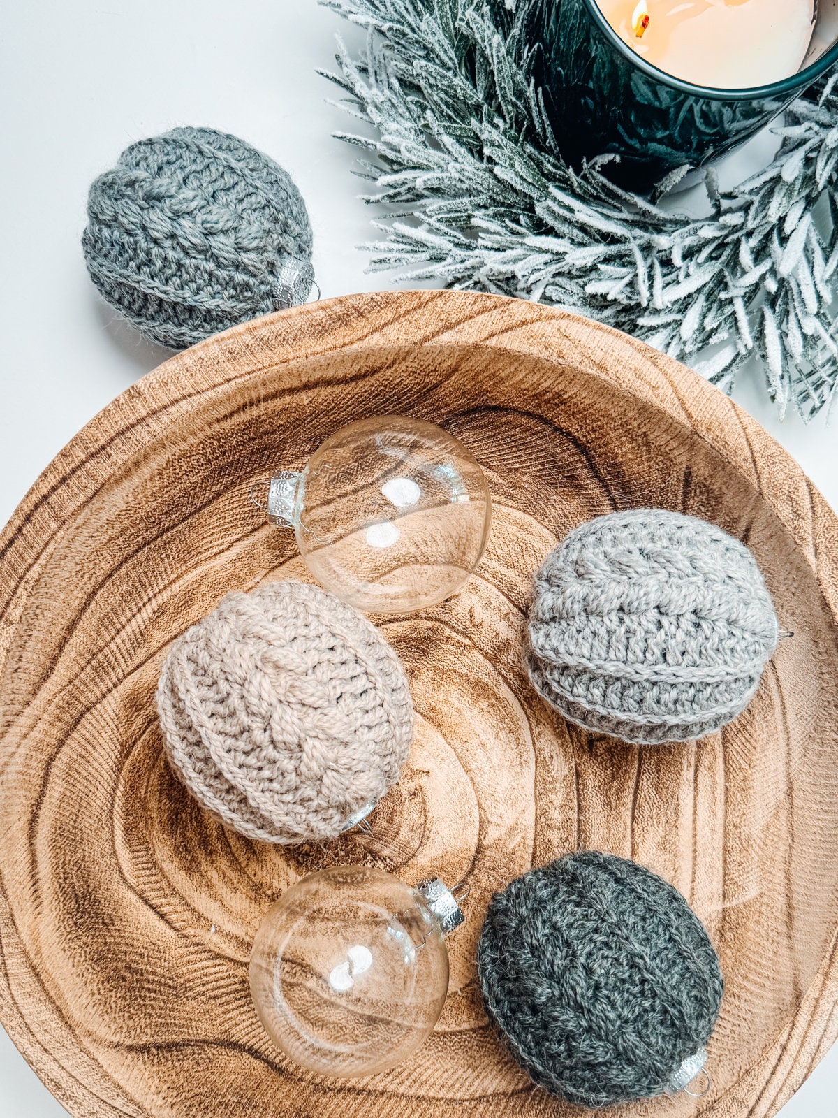 CROCHET PATTERN + VIDEO Autumn Wheat Bauble Ornament Crochet Pattern + Any Size Yarn Guide - Easy & Beginner Friendly Crocheted Flat