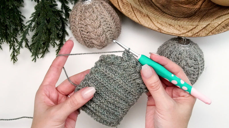 CROCHET PATTERN + VIDEO Autumn Wheat Bauble Ornament Crochet Pattern + Any Size Yarn Guide - Easy & Beginner Friendly Crocheted Flat