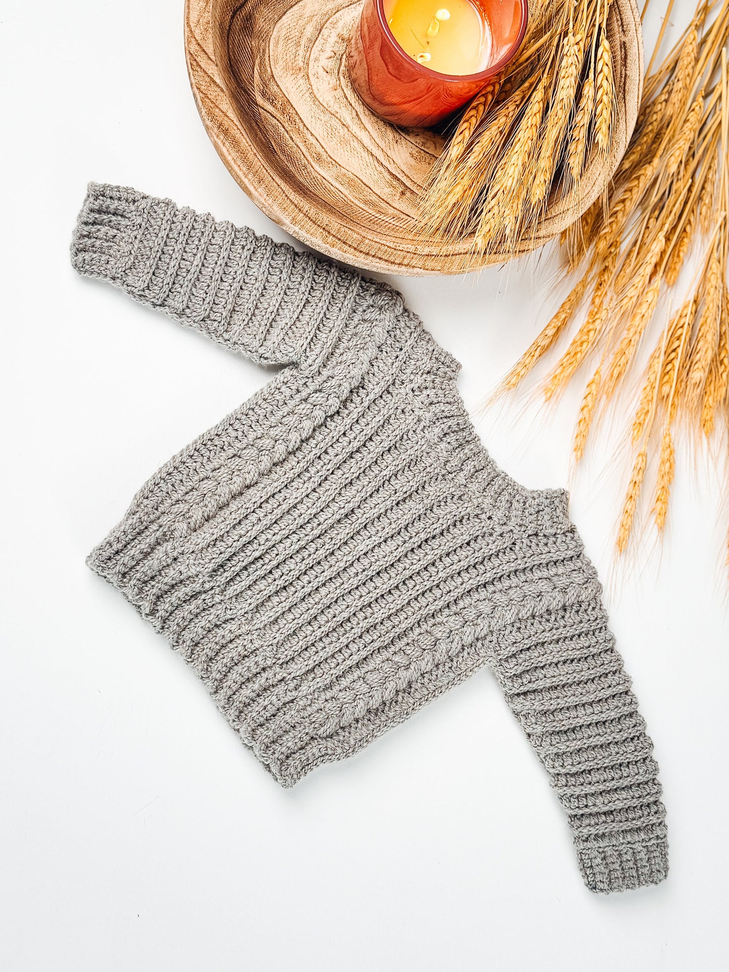 CROCHET PATTERN + VIDEO Autumn Wheat Crochet Baby to Child Sweater Pattern Sizes. Easy Crochet Pattern & Beginner Friendly - Crocheted Flat