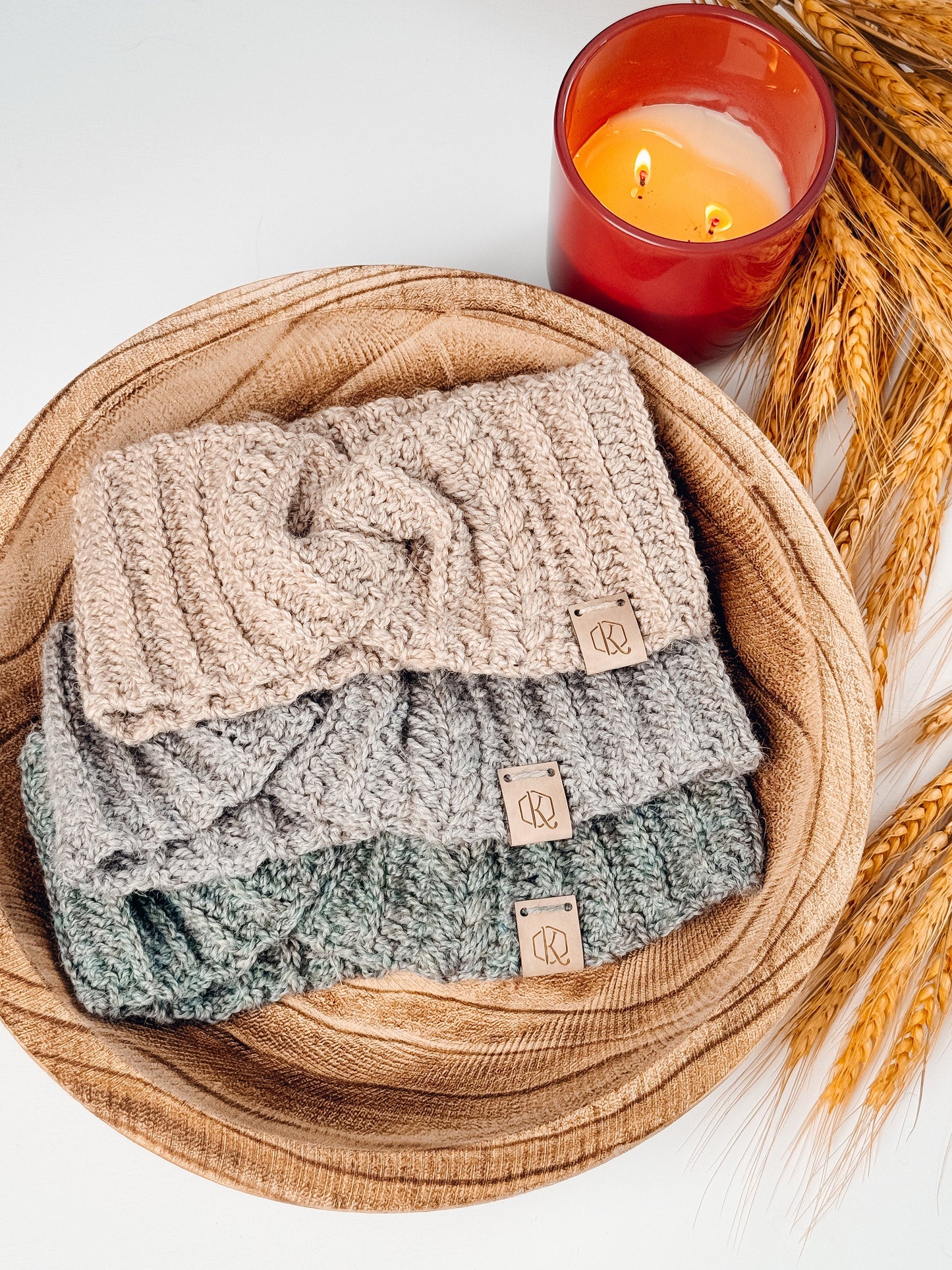 CROCHET PATTERN + VIDEO Autumn Wheat Crochet Ear Warmer Headband in 8 Sizes Newborn to Adult. Easy Crochet Pattern & Beginner Friendly