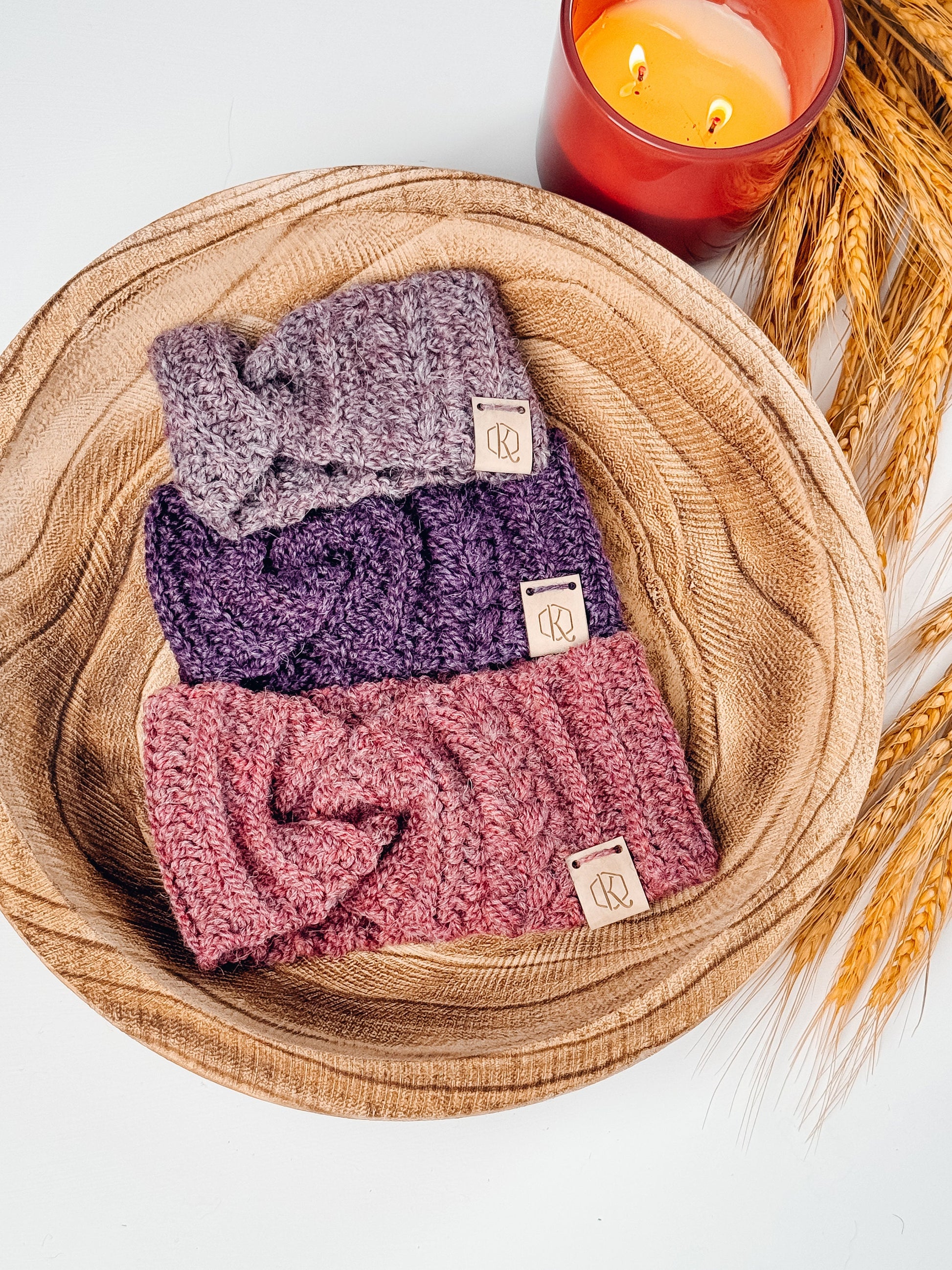 CROCHET PATTERN + VIDEO Autumn Wheat Crochet Ear Warmer Headband in 8 Sizes Newborn to Adult. Easy Crochet Pattern & Beginner Friendly