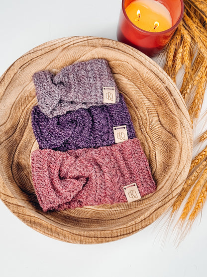 Autumn Wheat crochet ear warmer