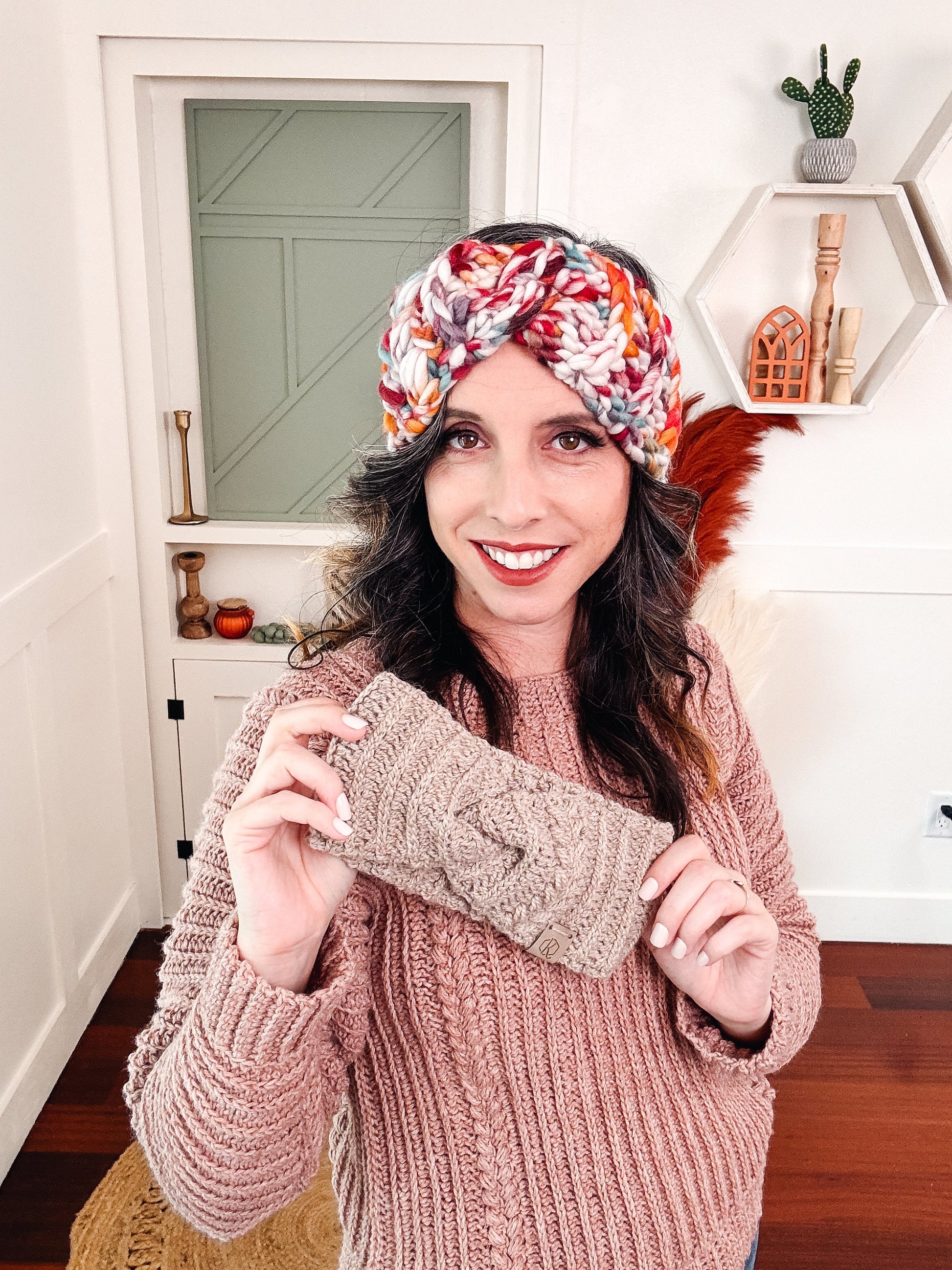 CROCHET PATTERN + VIDEO Autumn Wheat Crochet Ear Warmer Headband in 8 Sizes Newborn to Adult. Easy Crochet Pattern & Beginner Friendly