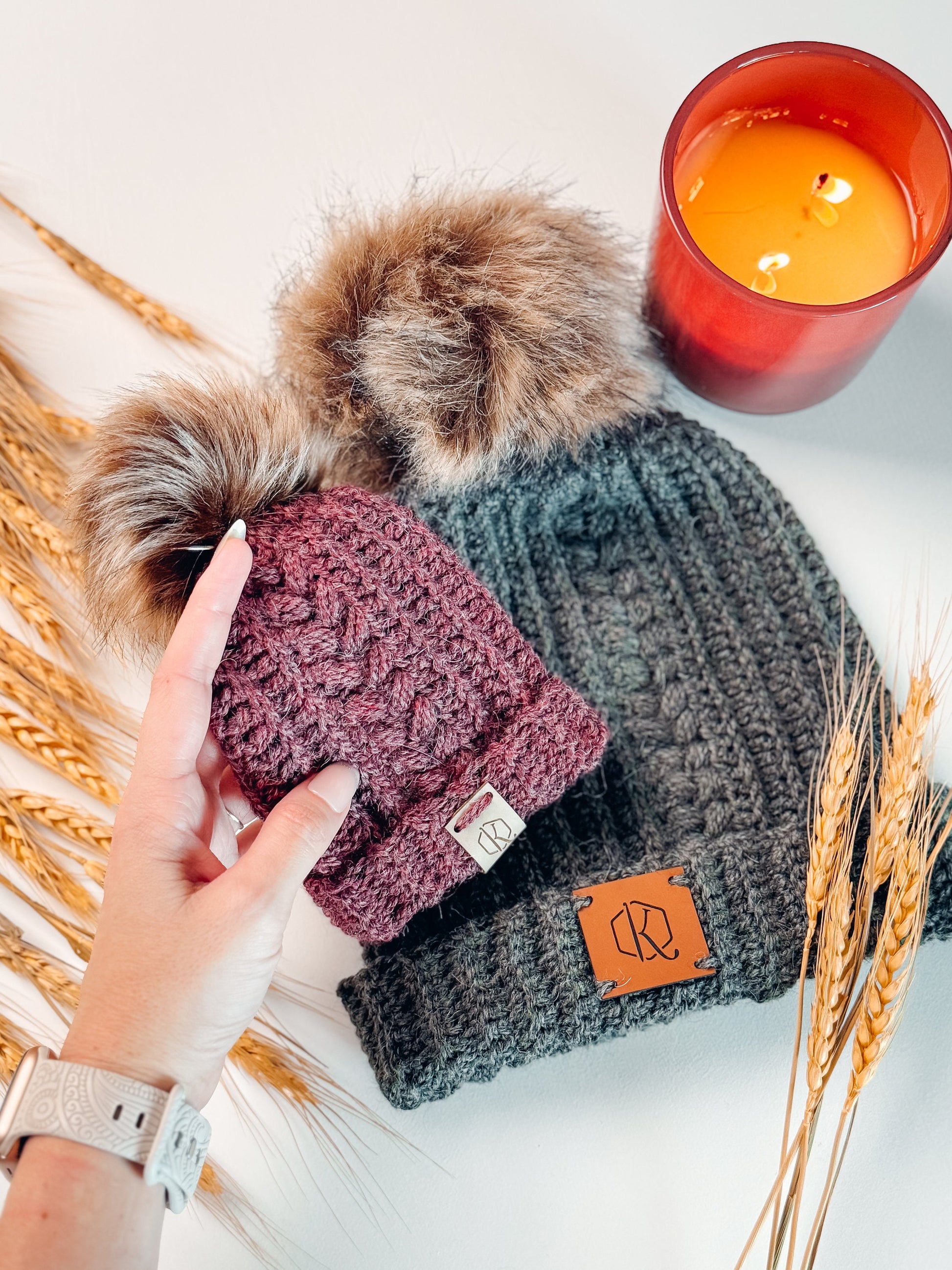 CROCHET PATTERN + VIDEO Autumn Wheat Crochet Hat Beanie in 8 Sizes Newborn to Adult. Easy Pattern & Beginner Friendly, Crocheted Flat