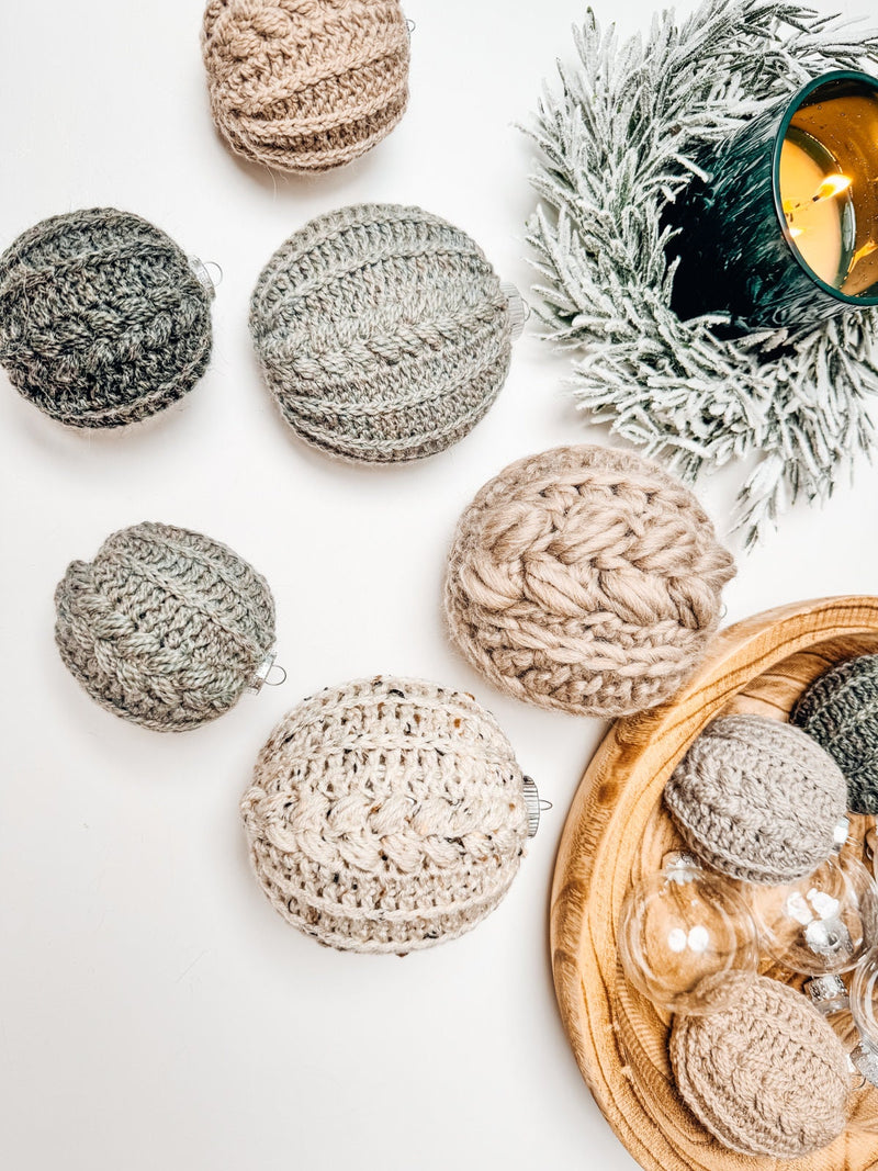 CROCHET PATTERN + VIDEO Autumn Wheat Bauble Ornament Crochet Pattern + Any Size Yarn Guide - Easy & Beginner Friendly Crocheted Flat
