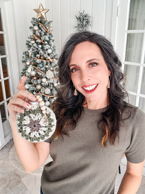 CROCHET PATTERN + VIDEO How to Crochet A Granny Hexagon Christmas Ornament. Instant Digital Download Pattern - Easy Bauble