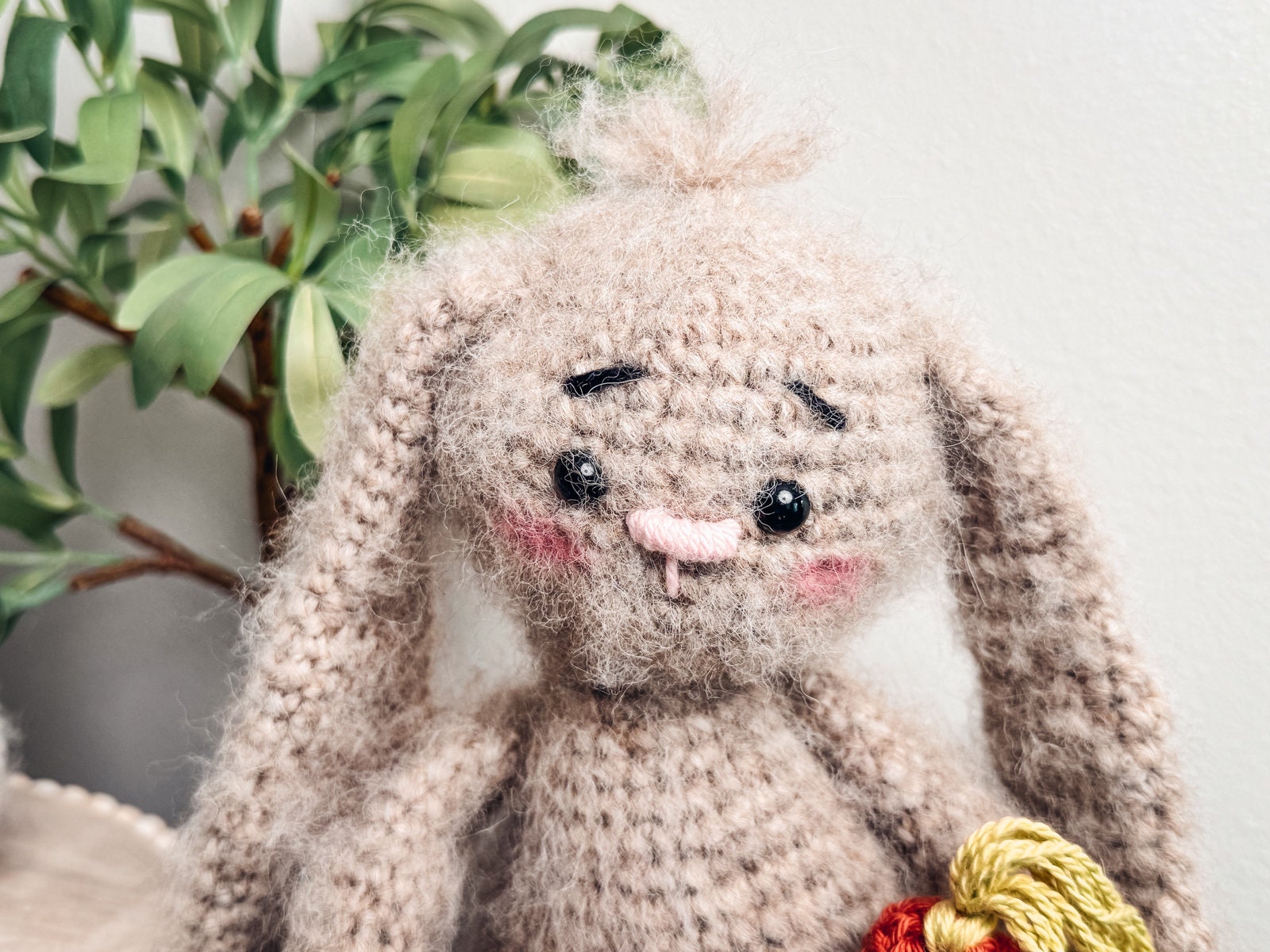 CROCHET PATTERN + VIDEO Crochet Bunny Pattern, Easter Bunny, Amigurumi bunny. Easy Crochet Pattern. Valentine's Bunny with Crochet Heart.
