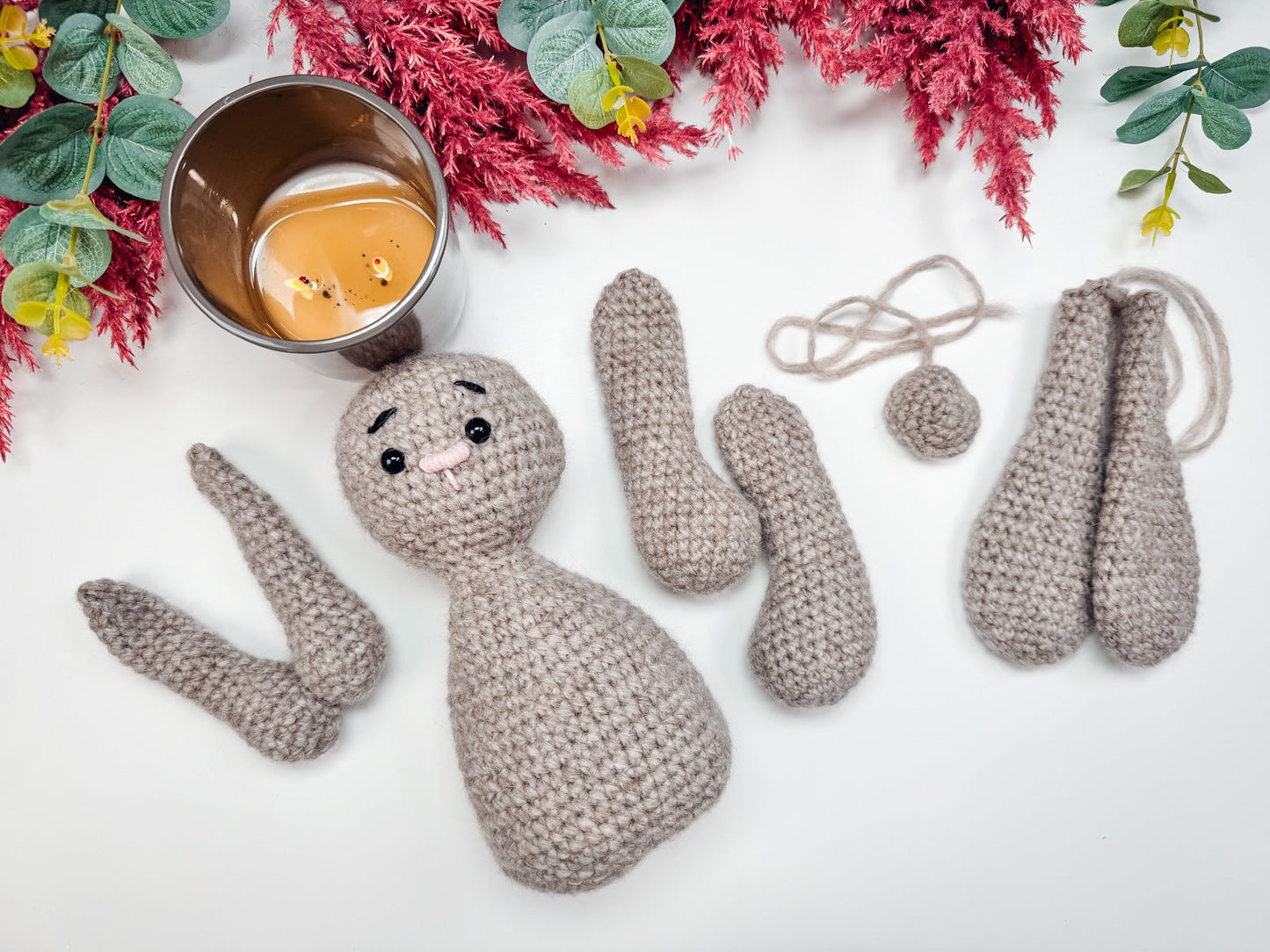 CROCHET PATTERN + VIDEO Crochet Bunny Pattern, Easter Bunny, Amigurumi bunny. Easy Crochet Pattern. Valentine's Bunny with Crochet Heart.
