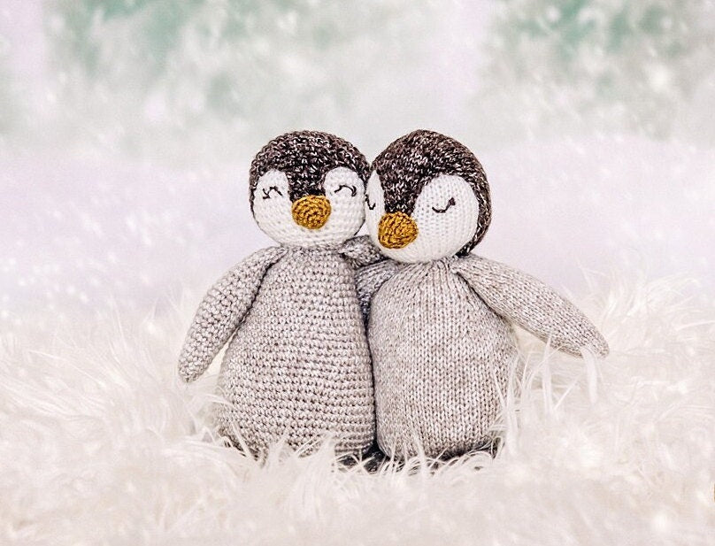 CROCHET PATTERN Penguin Crochet Buddy and Newborn Prop Instant Download, Includes instructions for stuffie buddy, bonnet, and wraps.
